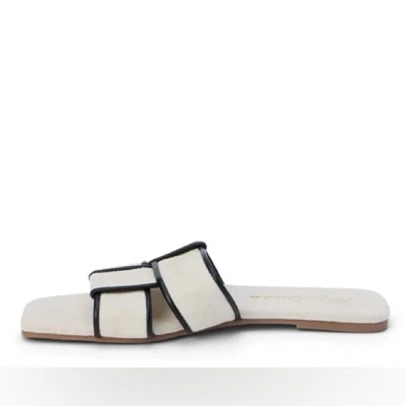 Matisse Biscayne Flat Sandals in Ivory / Natural Linen Sz. 10 NEW - Picture 4 of 15